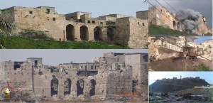 Siria - La fortezza medievale di Qala'at al-Madiq, che domina l'area archeologica di Apamea, bombardata nell'aprile del 2012