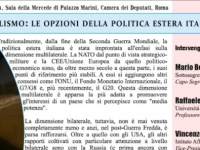 Multi- e bilateralismo: le opzioni della politica estera italiana: a Roma convegno organizzato dall’IsAG