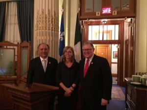 L'on.Nissoli con l'Amb. Cornado ed il Presidente dell'Assemblea nazionale del Québec, Jacques Chagnon